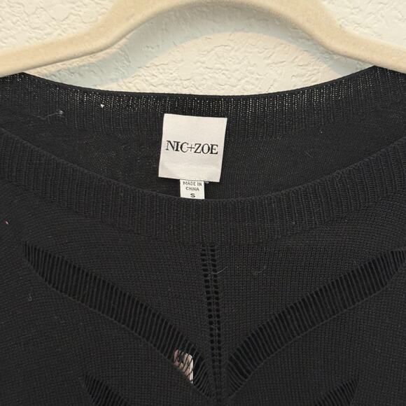 Nic and Zoe Black Sweater with Metallic Gold Womens Sweater - NWT - Size Small - Picture 4 of 7